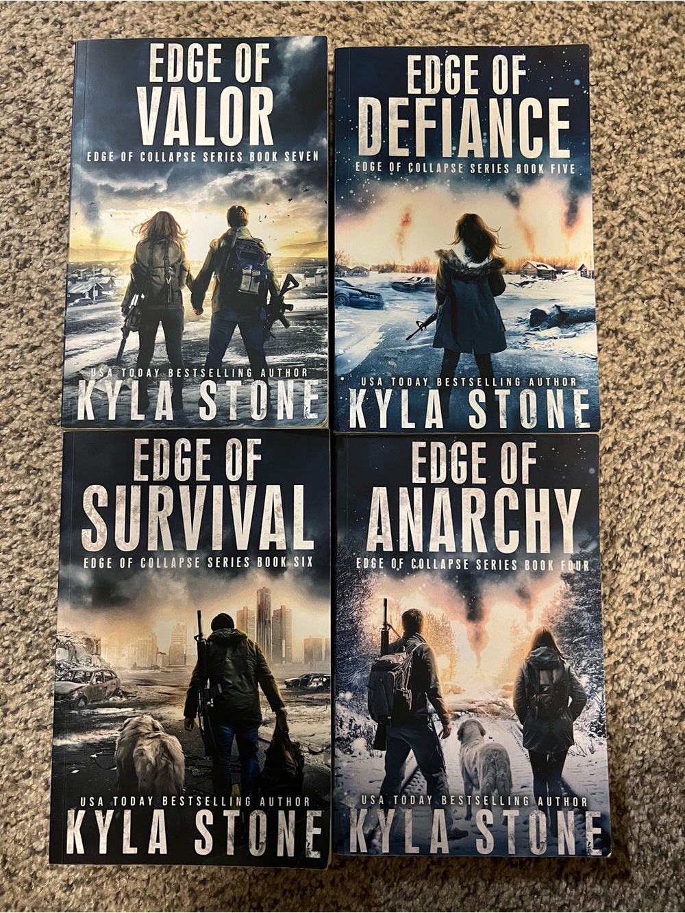 Kyla Stone "Edge of" Series Paperback Set - Blue/Gray Covers